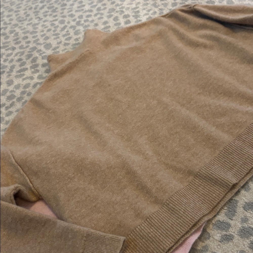 Anthropologie Pilcro Ayani Cashmere Sweater set - Chocolate brown, Pink, and Tan - Picture 13 of 15